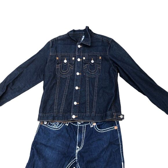 Vintage True Religion Jeans and Jacket Set BILLY SUPER T Blue - Picture 9 of 13